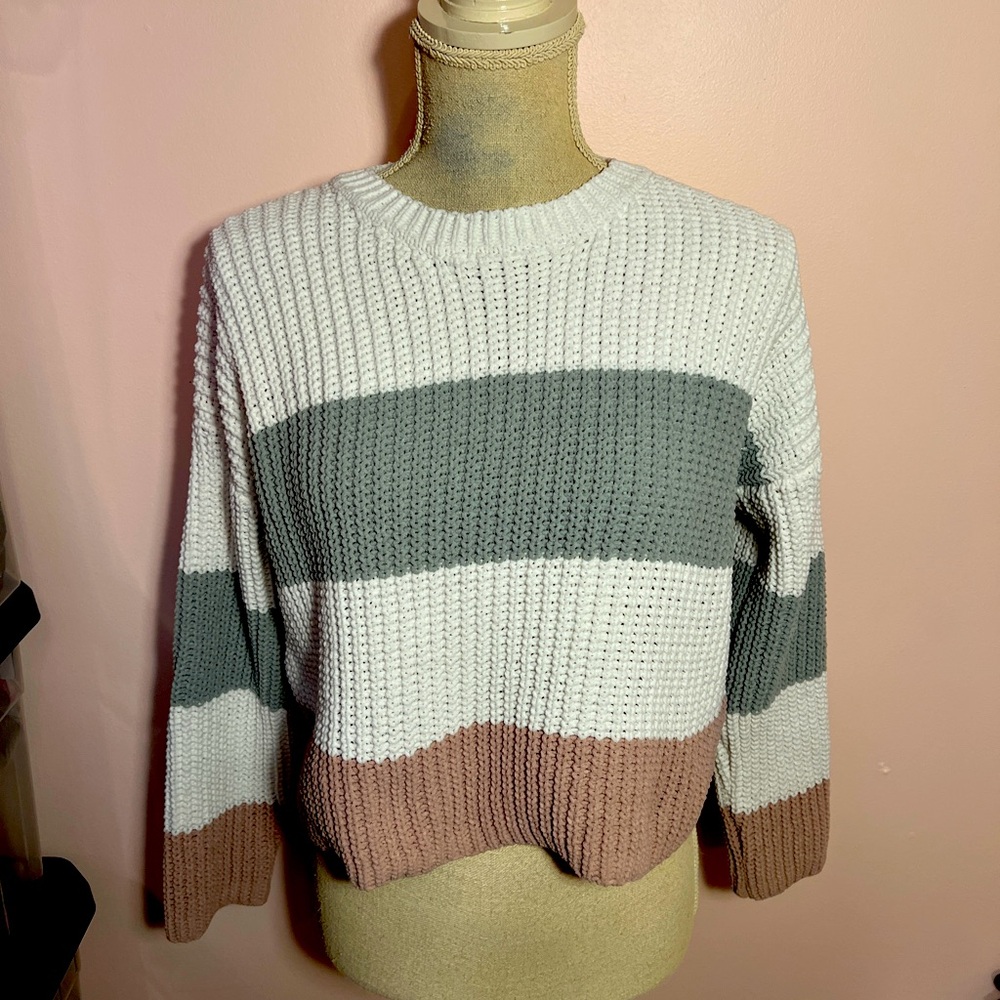 Striped Knit Sweater girls 14/16 or women small